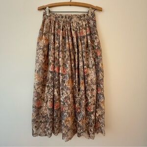 Zara Floral Lace Midi Skirt Size Medium
